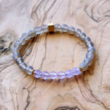 Load image into Gallery viewer, Petite Gray Chalcedony and Lavender Amethyst Bracelet