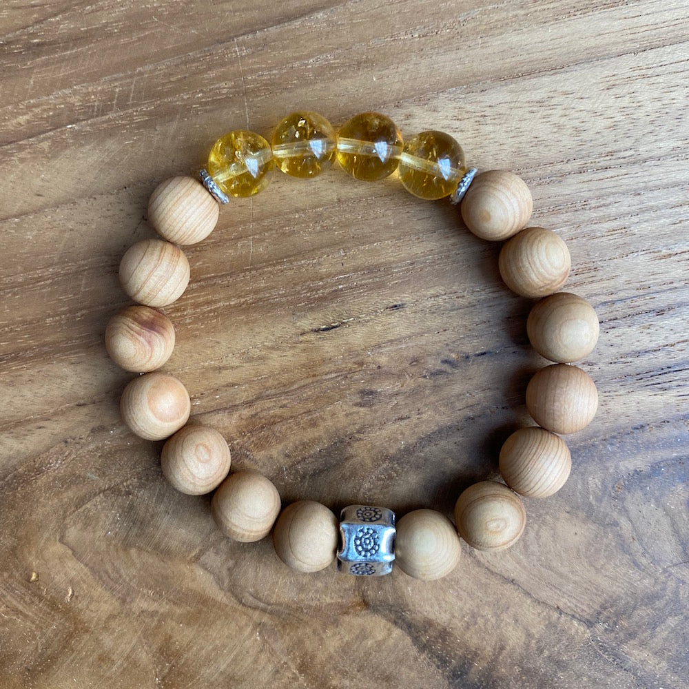 Natural Sandalwood & Healing Gemstone Bead Bracelets