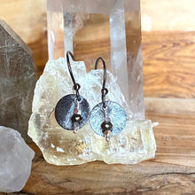 Load image into Gallery viewer, Oxidized Silver Disc Earrings ~ On Sale!