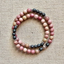 Load image into Gallery viewer, The Lindsay: Rhodonite and Hematite Wrap Bracelet