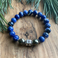Load image into Gallery viewer, Sodalite and Pyrite Bracelet