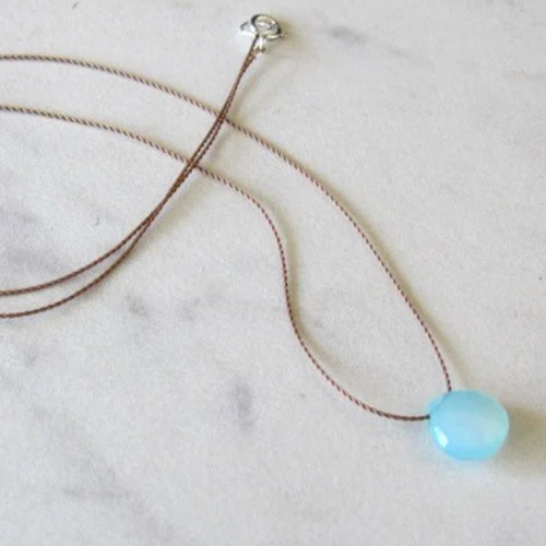 Aqua Chalcedony Simple Necklace
