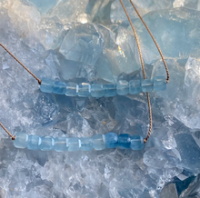 Load image into Gallery viewer, Simple Aquamarine Bar Necklace