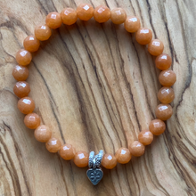 Load image into Gallery viewer, Red Aventurine Heart Charm Bracelet