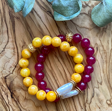 Load image into Gallery viewer, Biwa Pearl and Gemstone Bracelet