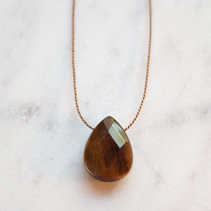 Simple Tiger Eye Necklace - Self-Confidence