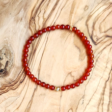Load image into Gallery viewer, Mini Carnelian and Gold Bracelet