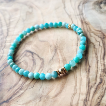 Load image into Gallery viewer, Mini Amazonite and Gold Bracelet