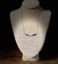 Load image into Gallery viewer, Simple Tourmaline Bar Necklace