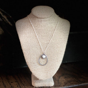 Simple Two-Tone Silver Disc Necklace ~ On Sale!