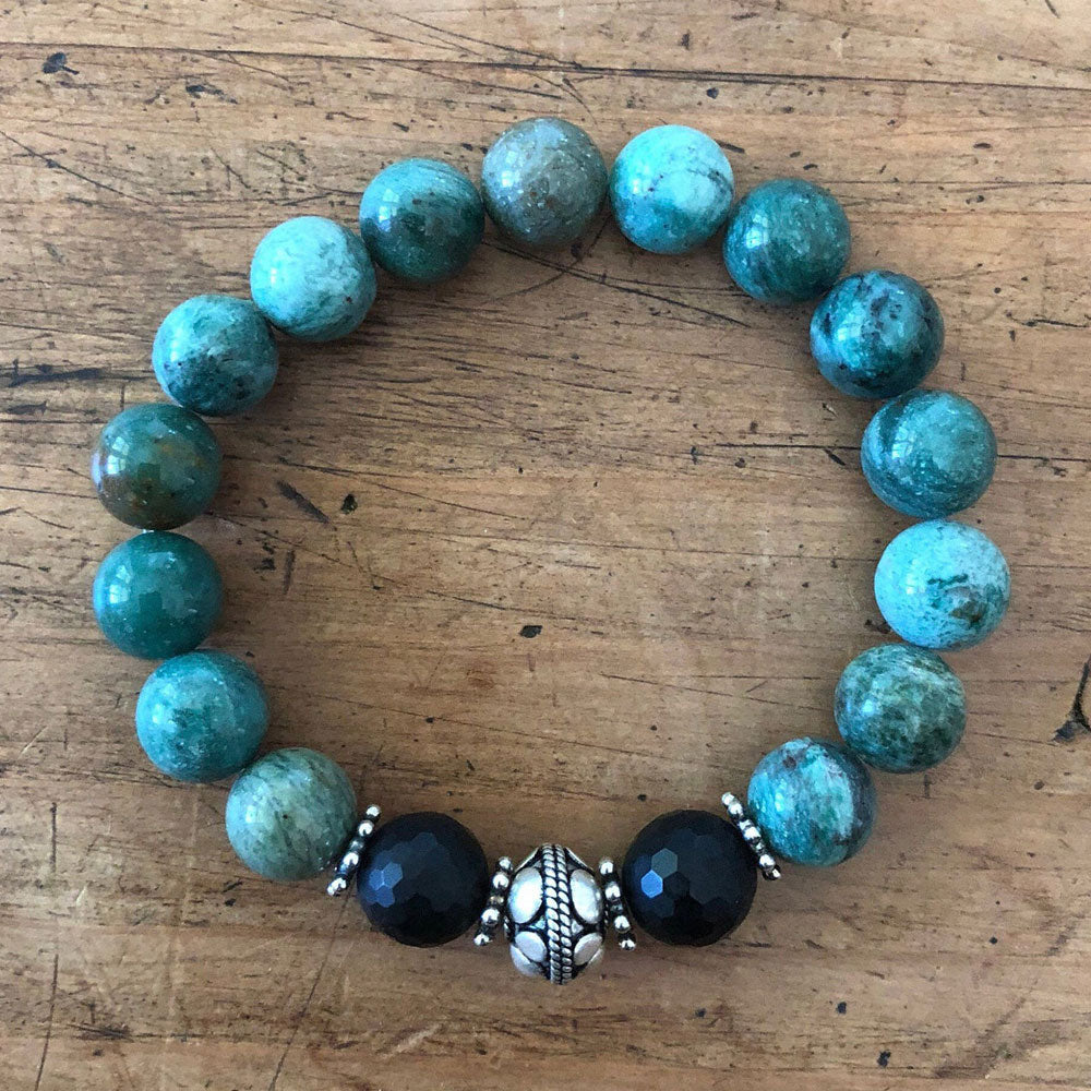 Brazilian Bloodstone and Black Onyx Bracelet ~ Limited Time Father's Day Special!