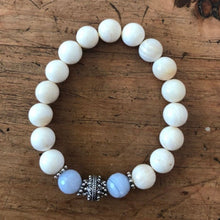 Load image into Gallery viewer, Blue Lace Agate with Tridacna Bracelet Set ~ Over 30% OFF