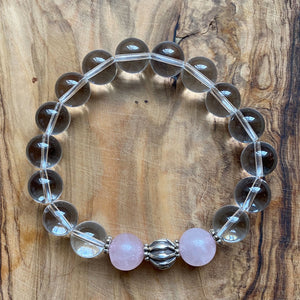Clear Crystal and Rose Quartz