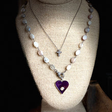 Load image into Gallery viewer, Purple Heart and Rose Cut Diamond Necklace