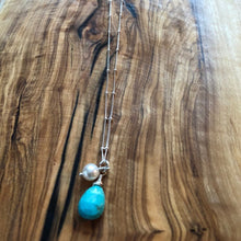 Load image into Gallery viewer, Sleeping Beauty Turquoise and Freshwater Pearl Necklace ~ On Sale!