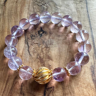 Lavender Amethyst and Gold Beads