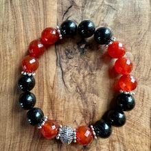 Load image into Gallery viewer, Carnelian and Black Tourmaline Bracelet