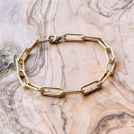 Heavy Gold Paperclip Bracelet