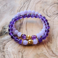 Deep Purple and Lavender Amethyst Bracelet Set