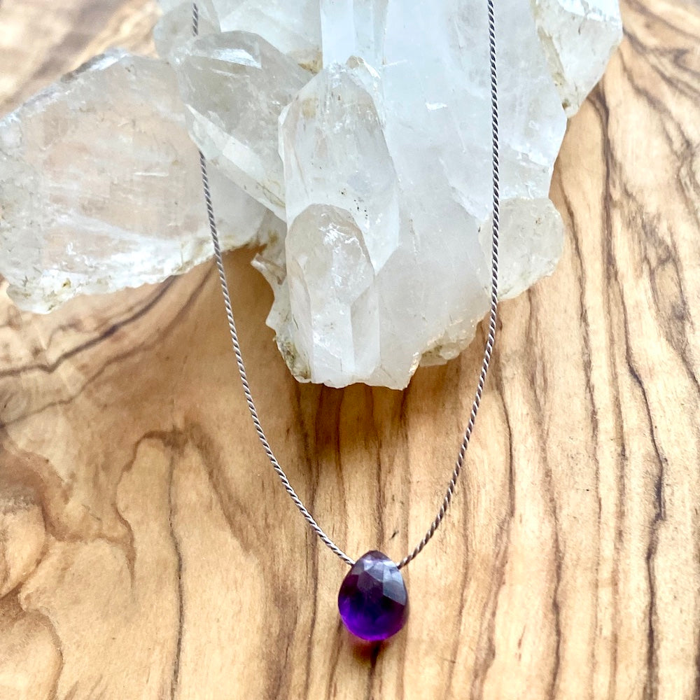Simple Amethyst Necklace - Little Darlings Collection