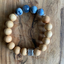 Load image into Gallery viewer, Sandalwood and Blue Banded Agate Bracelet