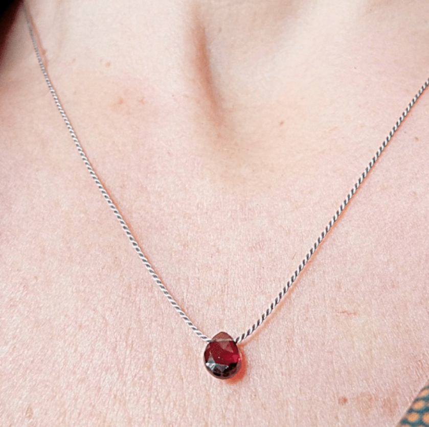 ANGARA Natural Garnet Solitaire Pendant Necklace for India | Ubuy