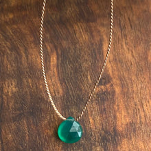 Load image into Gallery viewer, Simple Green Onyx Necklace