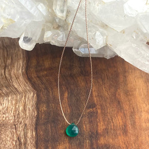 Simple Green Onyx Necklace - Little Darlings Collection