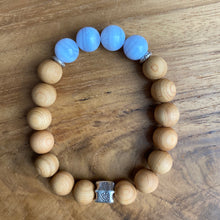 Load image into Gallery viewer, Blue Lace Agate and Sandalwood Bracelet