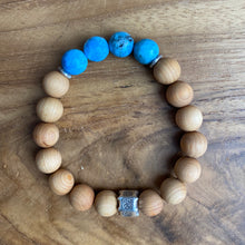 Load image into Gallery viewer, Blue Apatite and Sandalwood Bracelet