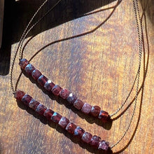 Load image into Gallery viewer, Pomegranate Garnet Bar Necklace