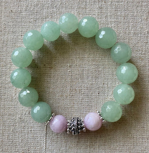 The Lynne: Green Aventurine and Kunzite Bracelet