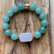 The Jen: Rose Quartz and Serpentine Bracelet ~ Final SALE!