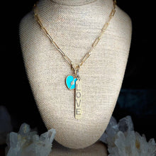 Load image into Gallery viewer, Love and Heart Diamond Pave Paperclip Necklace