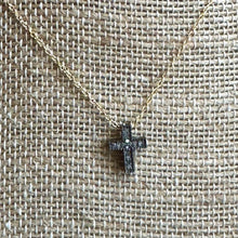 Load image into Gallery viewer, Petite Diamond Pave Cross Necklace ~ New Color!