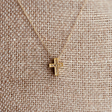 Load image into Gallery viewer, Petite Diamond Pave Cross Necklace ~ On Sale!