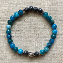 Load image into Gallery viewer, The Kelly: Apatite and Hematite Wrap Bracelet