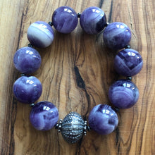 Load image into Gallery viewer, Large Chevron Amethyst Bracelet ~ Temporarily Sold Out