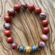 Red Jasper and Pyrite Lunar New Year Bracelet