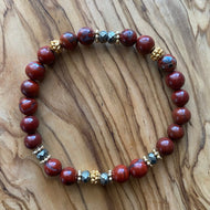 Petite Red Jasper and Pyrite Bracelet