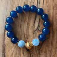 The Juliette: Teal Jade and Aquamarine Bracelet