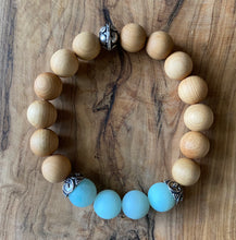 Load image into Gallery viewer, Natural Amazonite and Sandalwood Bracelet