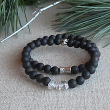 Load image into Gallery viewer, Ebony and Herkimer Bracelet Set