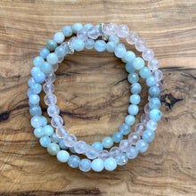 Load image into Gallery viewer, Aquamarine Spring Bracelet with Gold Vermeil Beads ~ On Sale!