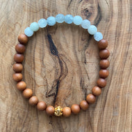 Petite Aquamarine and Sandalwood Bracelet ~ On Sale!