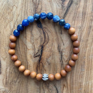 Petite Sodalite and Sandalwood Bracelet