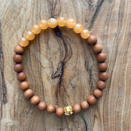 Petite Carnelian and Sandalwood Bracelet