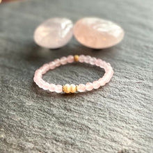 Load image into Gallery viewer, Petite Rose Quartz and Freshwater Pearls Bracelet