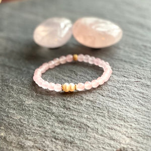 Petite Rose Quartz and Freshwater Pearls Bracelet