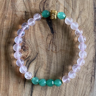 Rose Quartz and Aventurine Petite Bracelet